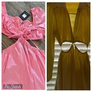 Two Fashion Nova Dresses!  Never Worn Yellow & Pink mini dress. Adorable & sexy!